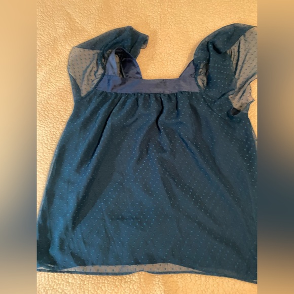 Lane Bryant Blue Ruffled Blouse - Picture 4 of 4